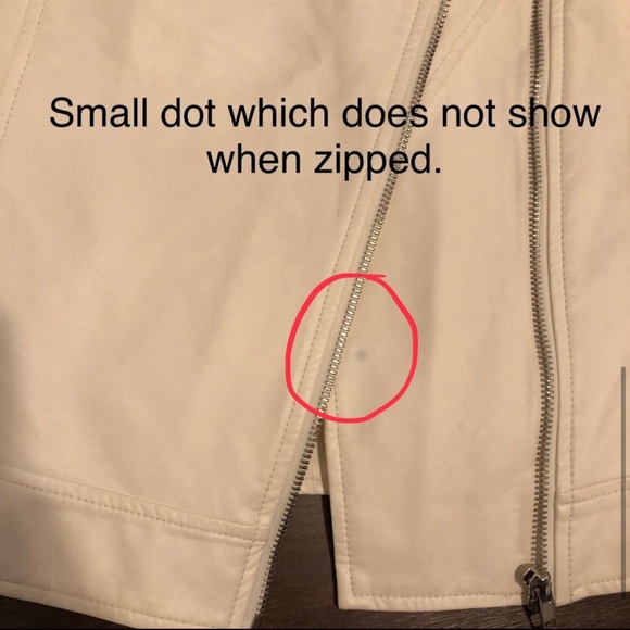 Forever 21 Faux Leather Off White Jacket Small Casual Dress Up Ivory Silver - Picture 6 of 8